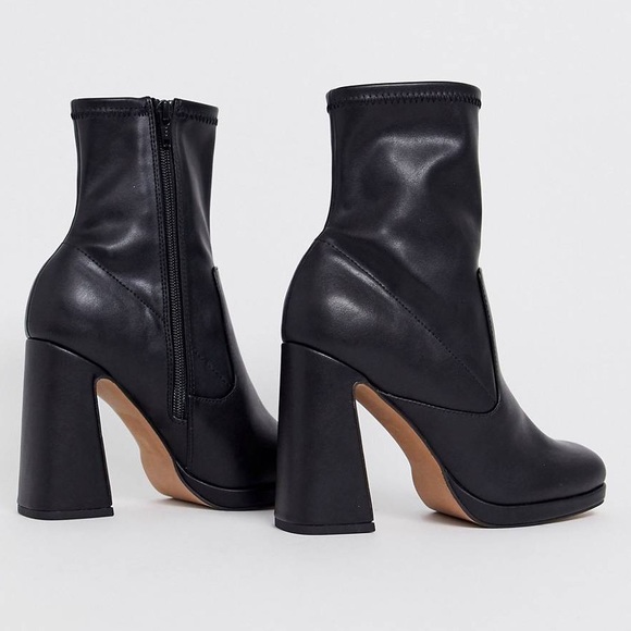 ASOS Embassador leather platform sock boots - Picture 4 of 4